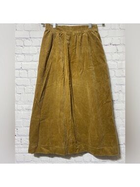 Corduroy Maxi Skirt in Mustard Gold